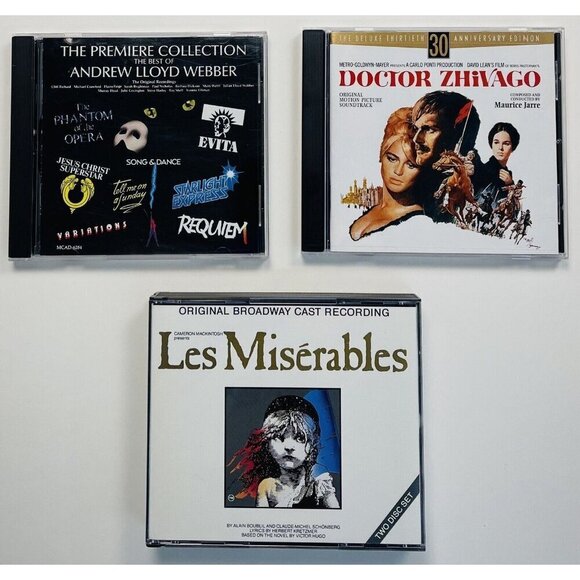 Lot 3 Musical & Soundtrack CDs Doctor Zhivago Andrew Lloyd Webber Les Miserables - Picture 1 of 3